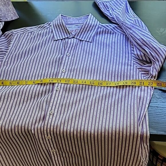 Robert Graham Purple and White Casual Button Down Shirt - Picture 8 of 11